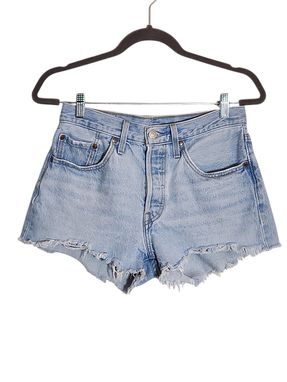 Levi's 501 Light Wash Cutoff Denim Shorts Size 27